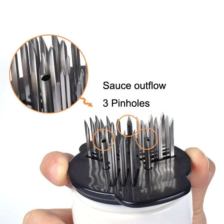 Multifunktion kødmørningsmiddel nål abs+rustfrit stål bøf kødinjektor marinade smagssprøjte køkken gadgets kødværktøj