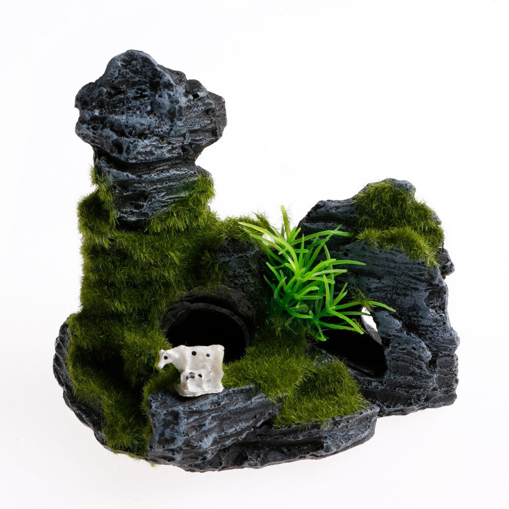 Hars rotstuinhuis aquarium schuilplaats aquarium mos ornament decoratie