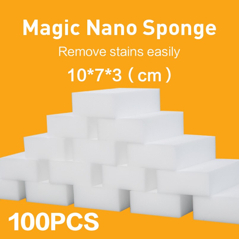 100*70*30mm 100 stk magisk svamp viskelæder køkken kontor badeværelse rent tilbehør / opvask af melamin svamp nano