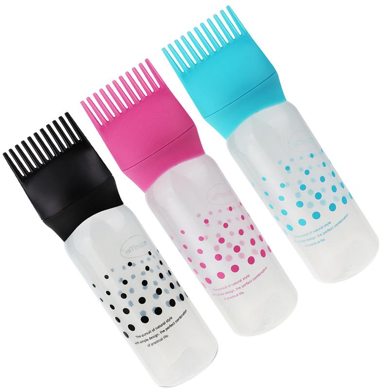 3 stk plastik farve shampoo flaske olie kam 170ml hårværktøj hårfarve applikator børste flasker styling værktøj hårfarvning