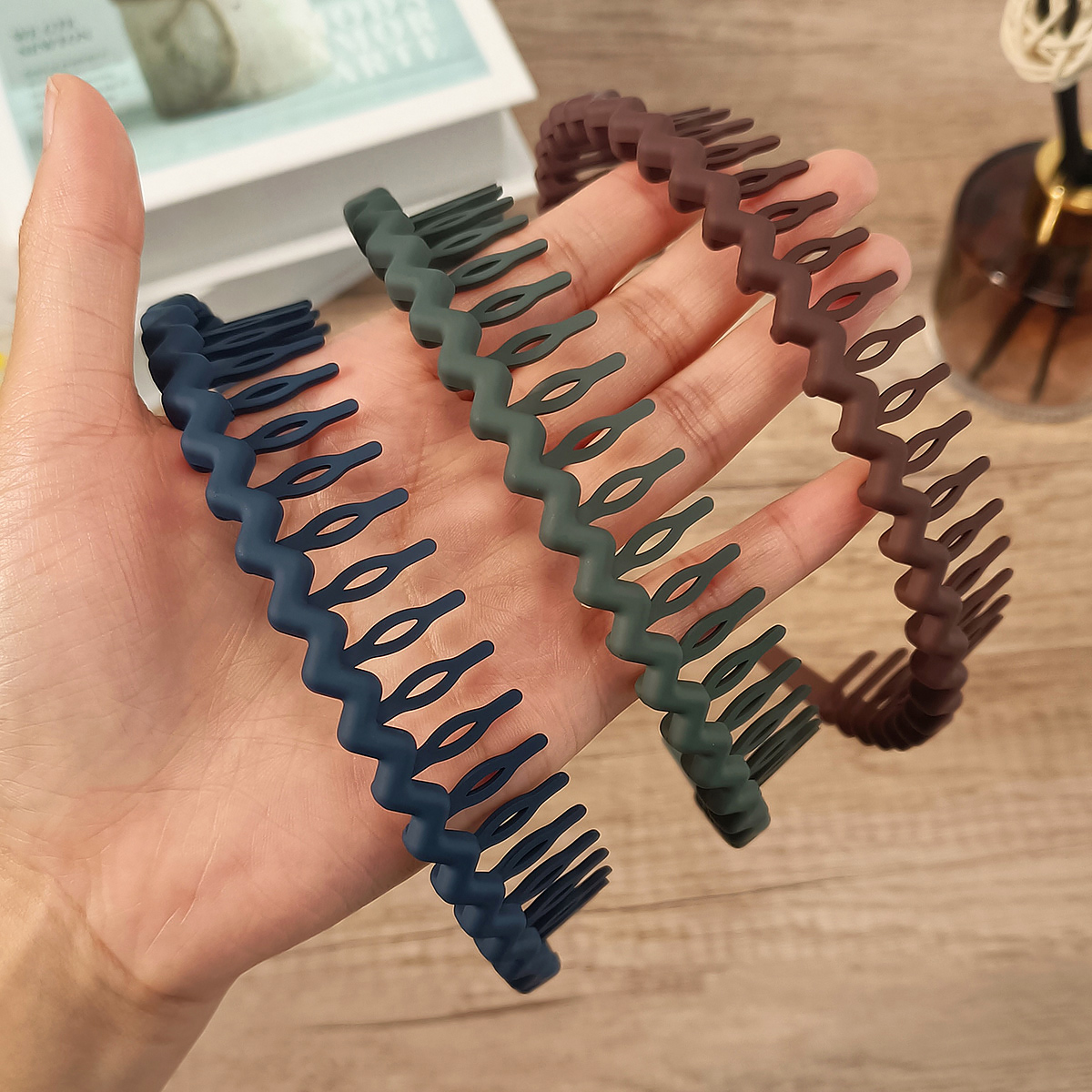 Bandas para el pelo antideslizantes para hombres y mujeres, 3/9 piezas, diadema Simple, banda para el cabello con forma de onda, accesorios para el cabello: Lavanda