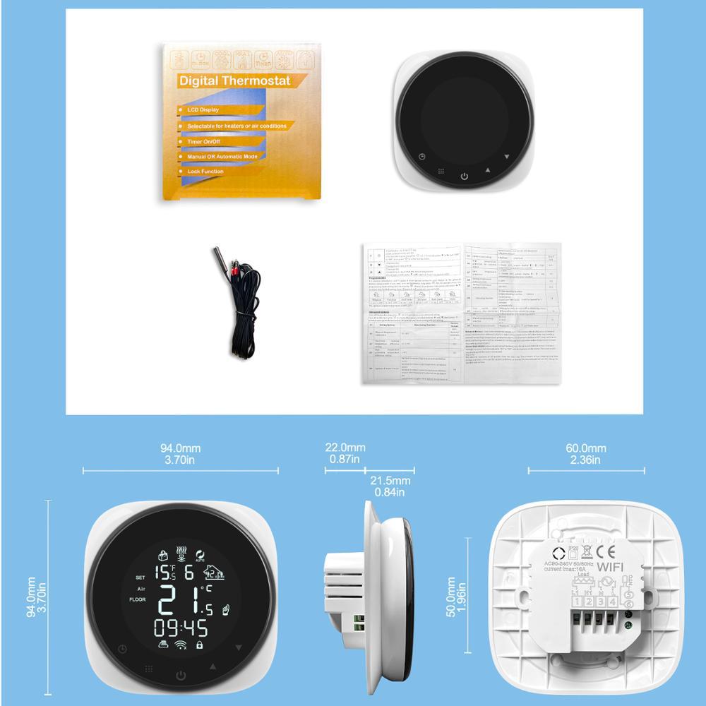 Thermostat WiFi intelligent Tuya/Smart Life, contrôleur de température pour l&#39;eau, chauffage électrique au sol, chaudière à eau et à gaz, Alexa Google Home