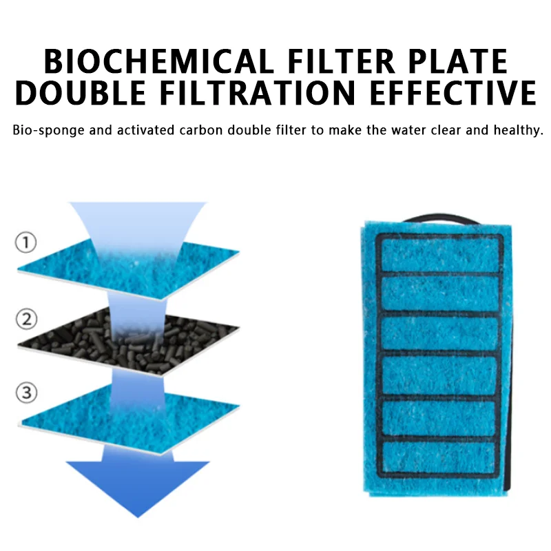 Piccolo filtro silenzioso Serbatoio per tartarughe Filtro a basso livello d'acqua Multiplo in uno Filtro a cascata incorporato Pompa pulita in plastica per acquario