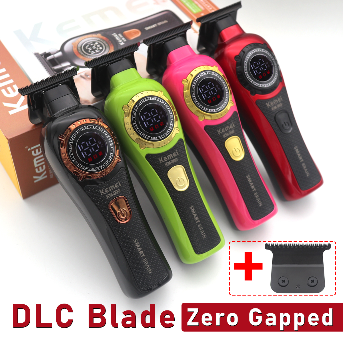 Kemei KM-999 Professionele Kapsalon Elektrische Tondeuse Olie Hoofd Push LCD Digitale Display Tondeuse Heren Kapper Machine