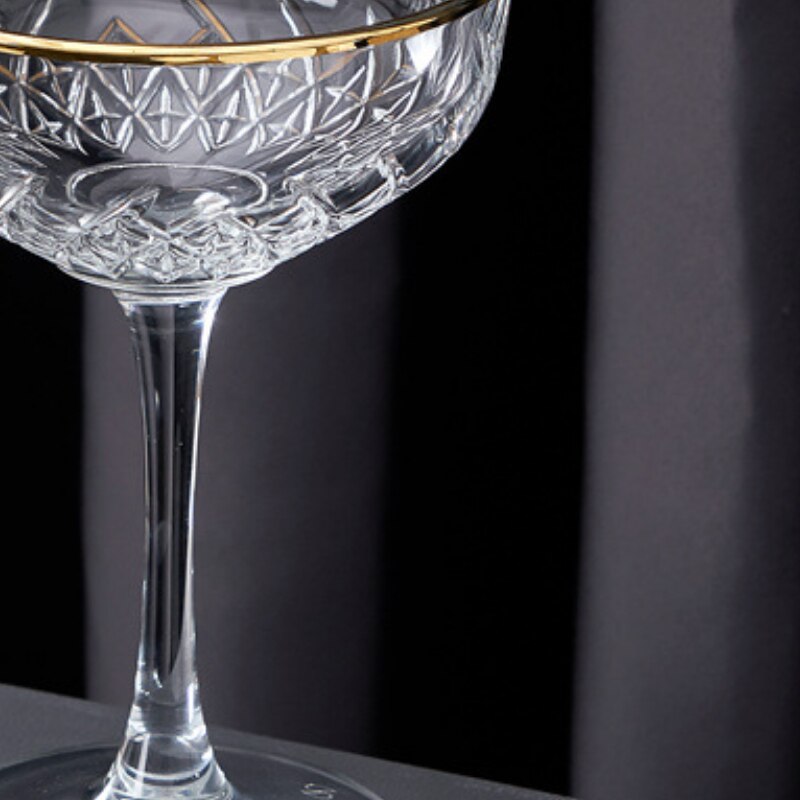 Style 250-450Ml Eternal Carved Flower Martini Cup Vintage Art Whiskey Vodka Mojito Wine Glass Bar Drinkware Goblet