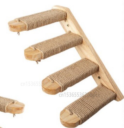 Kat Ladder Massief Hout Wandmontage Ladder Sisal Rubber Houten Ladder Kat Speelgoed Multi Layer Kat Stand Kat Klimmen frame