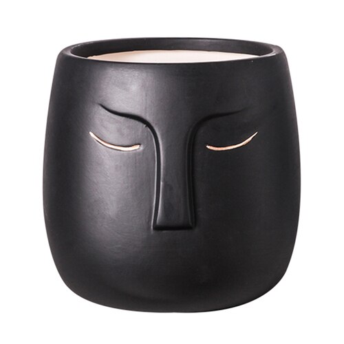 Pot de fleur avec visage en céramique, Pot de fleurs avec personnage abstrait moderne, Vase de plantes en Pot de jardin, décoration de jardinage, ameublement: D-10.5x10.5x12.5cm