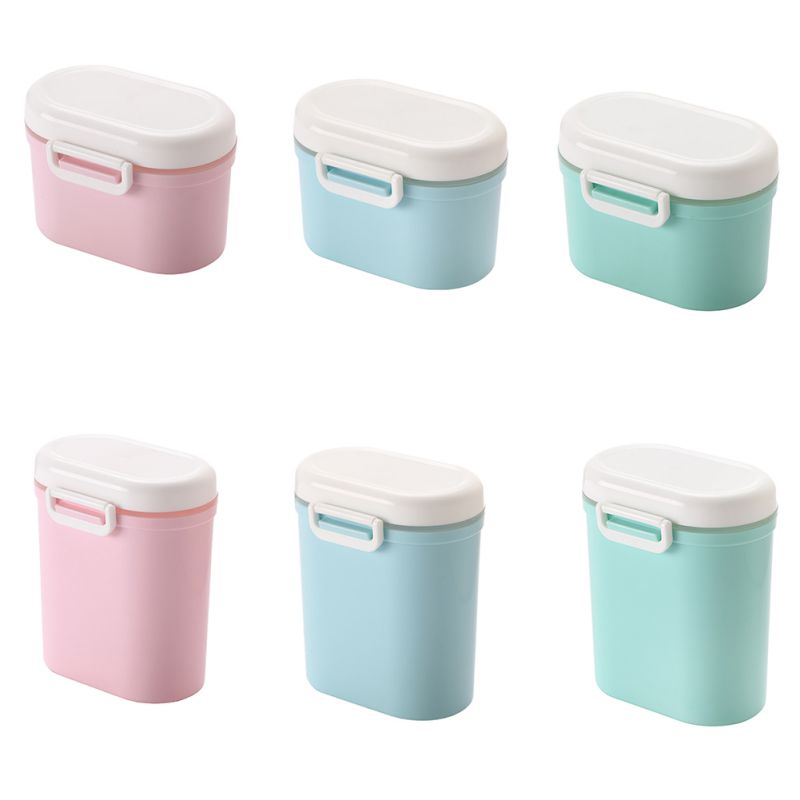 MAM melkpoederdispenser, melkpoederdoos voor het eenvoudig vullen van babyflesjes met babymelkpoeder, 3 ruime kamers voor 3 porties melkpoeder, 0 maanden, blauw