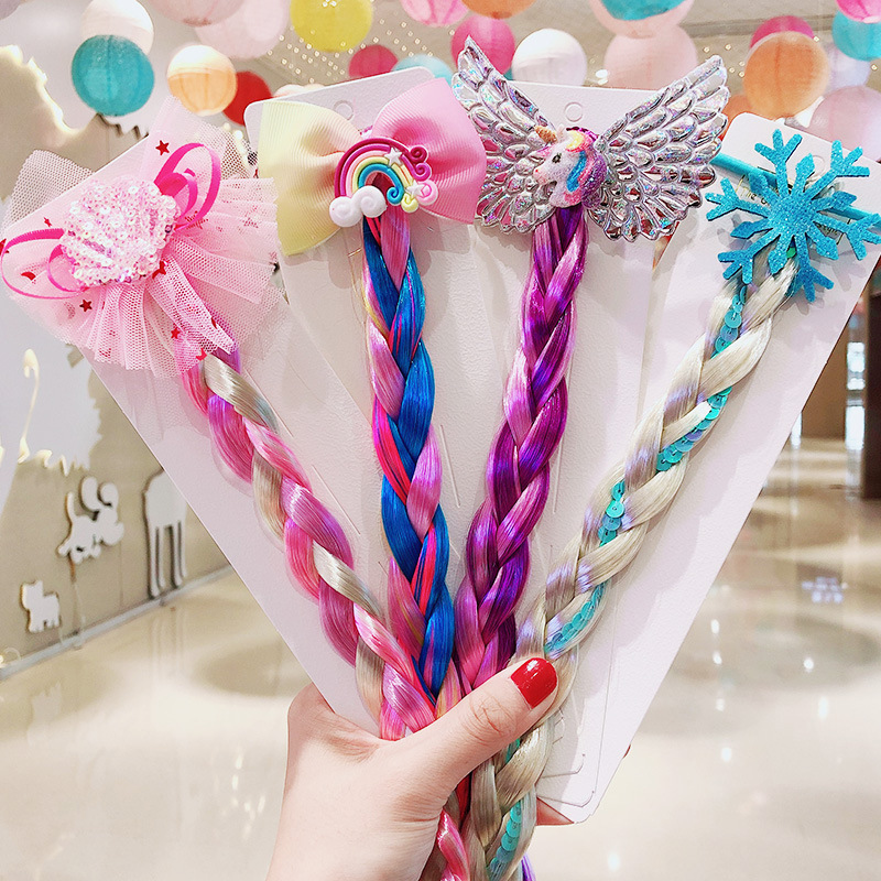 Haargummis mit einhorn-motiv für mädchen, süße bunte proücken, pferdeschwänze, prinzessinnen-haarschmuck, haaraccessoires für freundlicher