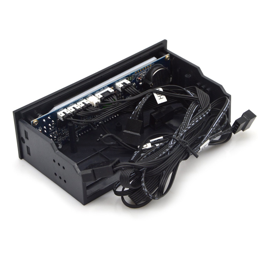 5.25" Fan Speed Controller Computer Case Fan Temperature Controller Front Panel Date Time Temperature Display Drive Bay