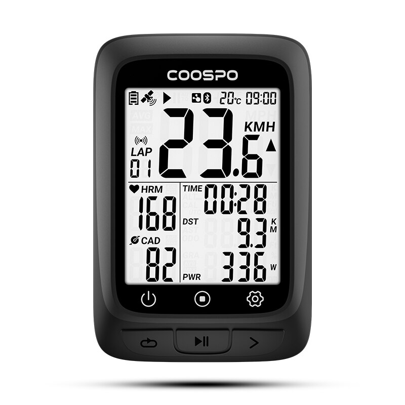 COOSPO BC107 Fietscomputer GPS Draadloze Fiets Fietsen Odometer Snelheidsmeter 2.4 "FSTN Bluetooth5.0 ANT Waterdichte GPS BDS