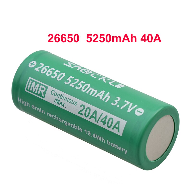 Shockli 26650 5250mAh 3.7v Li-ion rechargeable battery 30A 40A 26650 lithium battery for high power flashlights torch