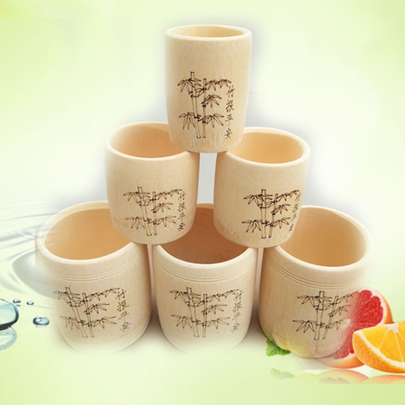 Taza de madera de bambú para beber café, té, cerveza, leche, vino, vaso