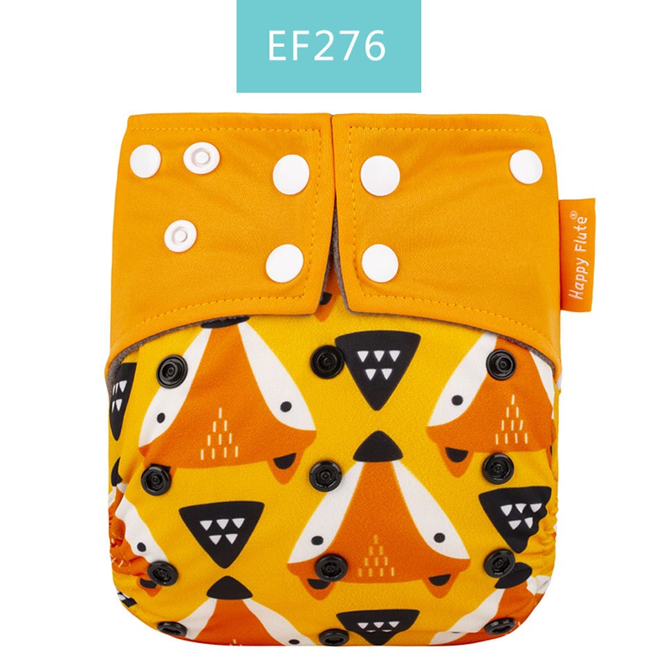 Happy Flute Organic Bamboo Cotton Night Use AIO Cloth Diaper Heavy Wetter Over Night Baby Diapers Fit 3-15kg Baby Two start: Smt022-ef1276