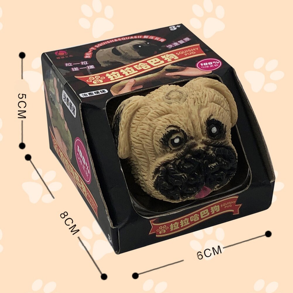 Decompressie Speelgoed Creatieve Lala Pug Decompressie Speelgoed Knijpen Muziek Zand Elastische Stretch Vervorming Klopte Hond Vent Speelgoed