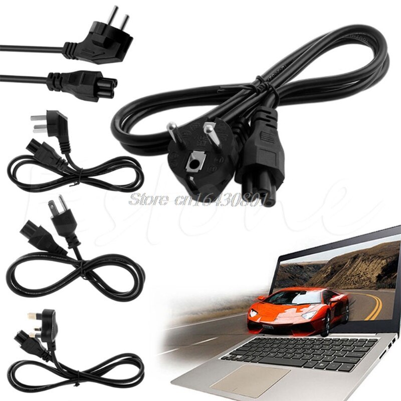 Us/uk/eu/au plugg 3- pins vekselstrømledning kabel for dell laptop thinkpad ibm