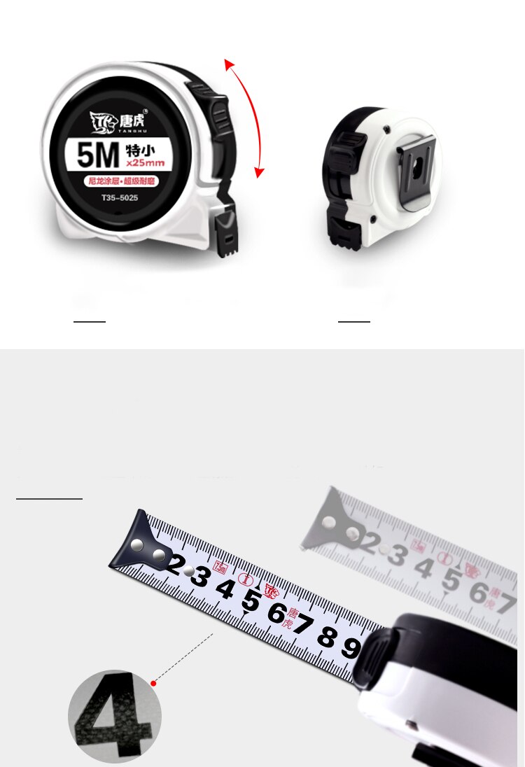 Tape Measure Very Small 5 M Wear-Resistant Tape Measure Meter Stick High Precision Thick Woodworking Steel