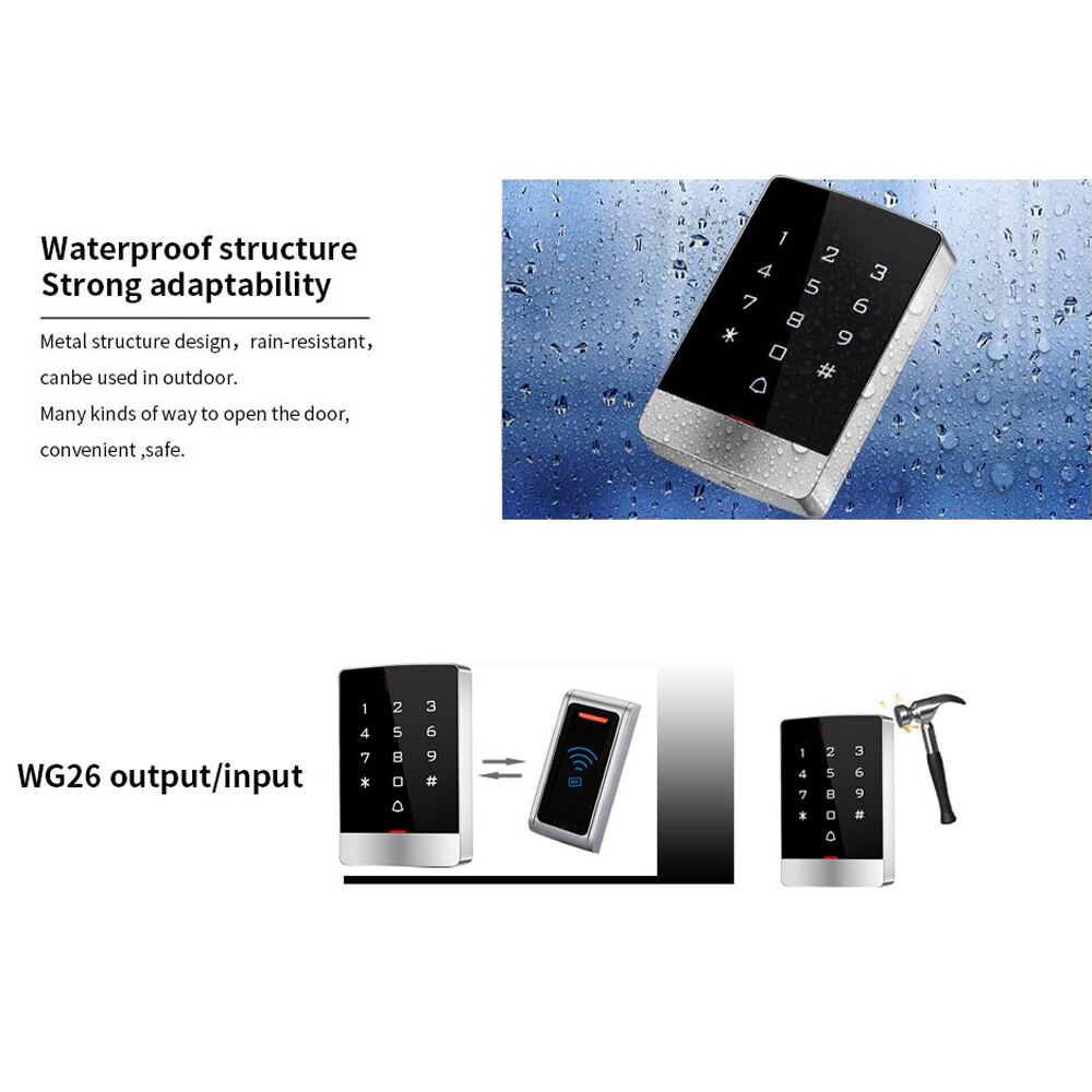 Door Access control system Waterproof Touch screen RFID Standalone Access Controller 125KHz Touch controller