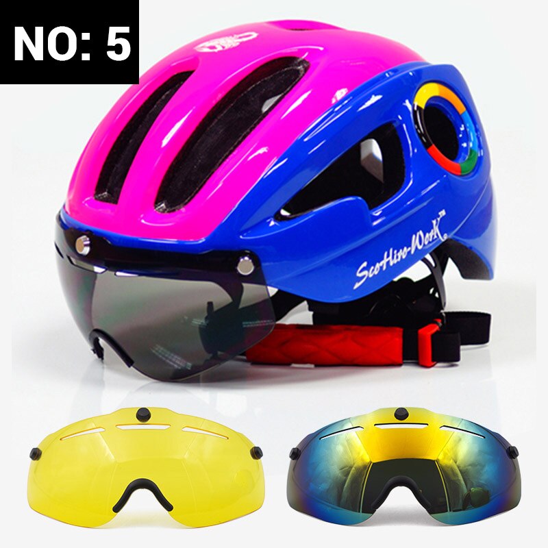 Cykelhjelm mtb mountainbike herre ultra let hjelm med linse scohiro arbejdsbriller ride casco hjelm med casco ciclismo: Farve 4.1