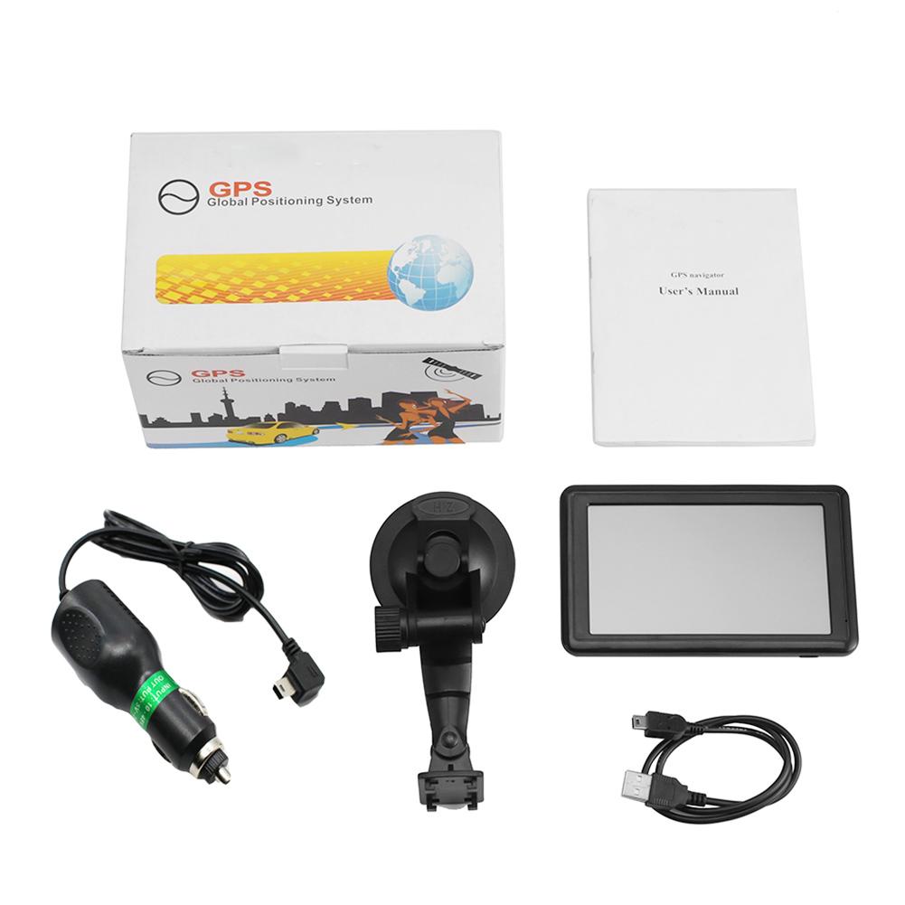 Navegador GPS portátil para coche, dispositivo con carga USB, transmisor FM, pantalla táctil de 5,0 pulgadas,