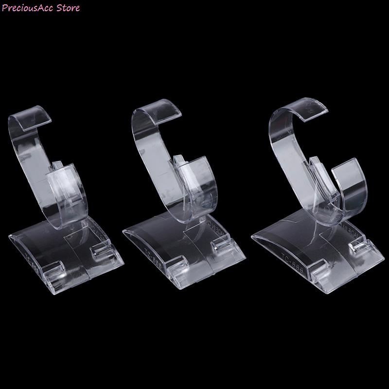 3 stuks Clear Transparant Horloge Stand Case Acryl Horloge Display Houder Stand Rack Showcase Tool