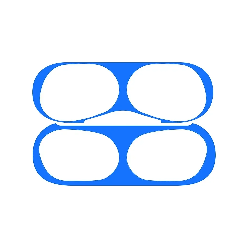Autocollant AirPods pour Apple Airpods 1 2 3 Pro Pro2, boîte de chargement pour écouteurs, autocollant anti-poussière, autocollants de protection contre la poussière en métal étanche: 2XS / BLEU CIEL