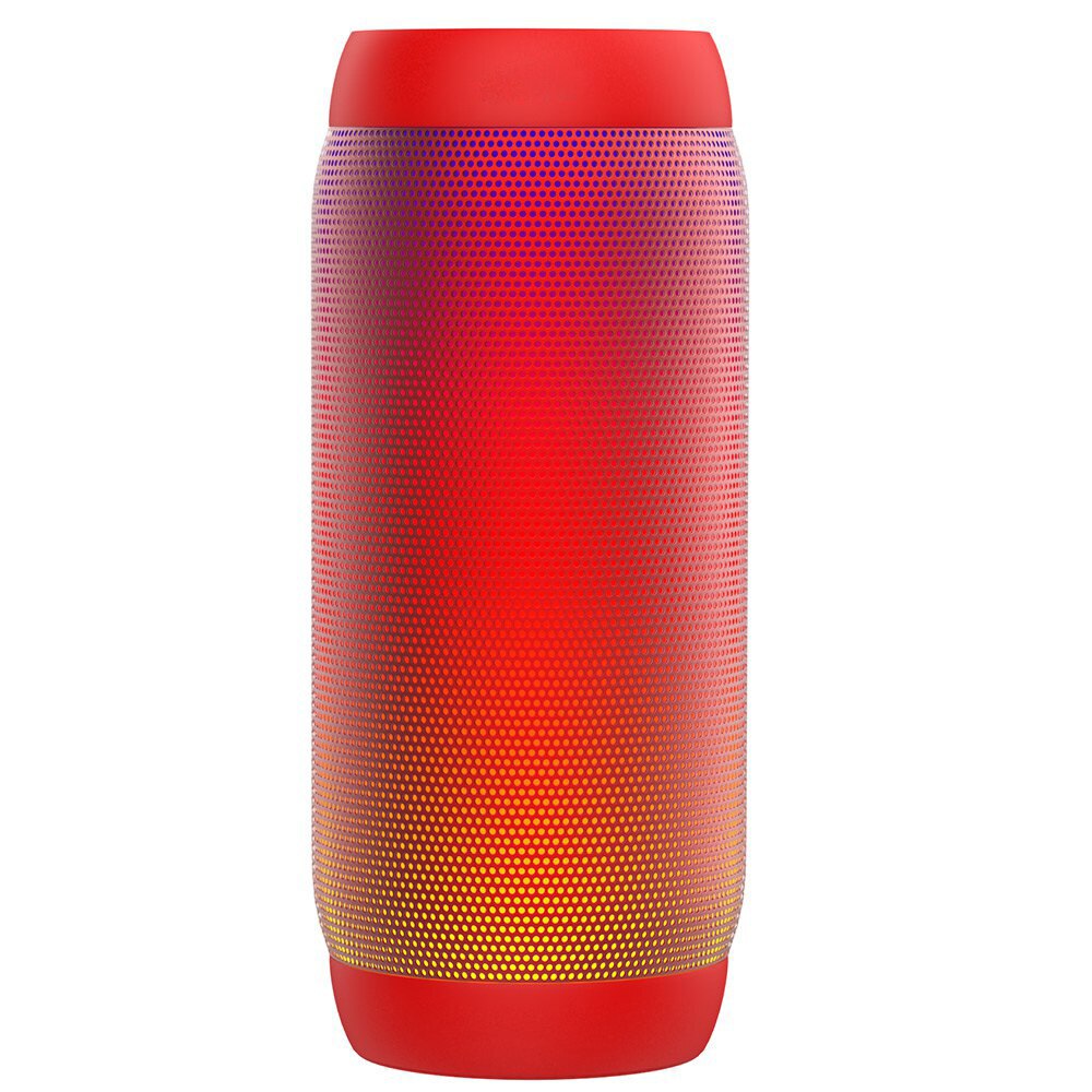 Nfc Portable Speakers Bluetooth Kolom Draadloze Bluetooth Speaker Waterdichte Outdoor Bass Hifi Aux Tf Fm Radio Met Led Licht: red