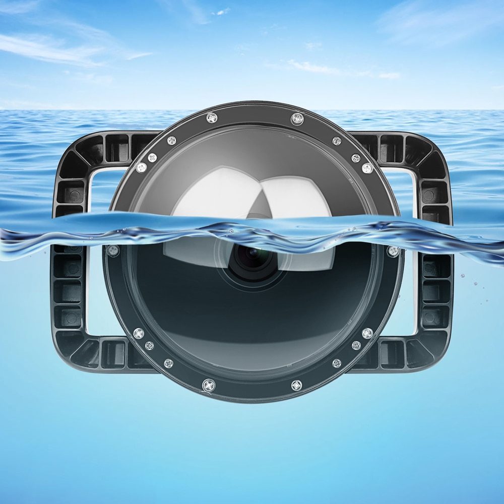 45M 6'' Dual Handheld Dome Port Waterproof Diving Housing Case Cover with Trigger for DJI Osmo Action Camera Lens Accessories