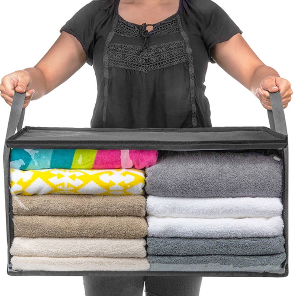 Non-woven Opvouwbare Opbergdoos Draagbare Kleding Organizer Tidy Pouch Koffer Home Opbergdoos Quilt Opslag Container Bag
