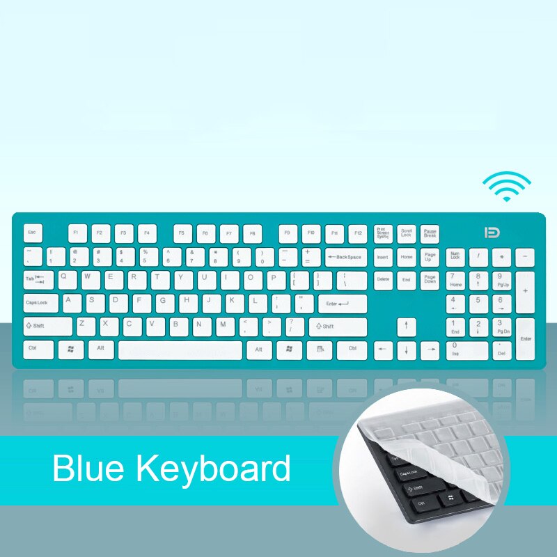 Wireless Gaming Slient Keyboard For Macbook Air Pro 2.4G Wireless Keyboard For Laptop Computer PC Gamer Keypad Gaming Pad: Blue Keyboard