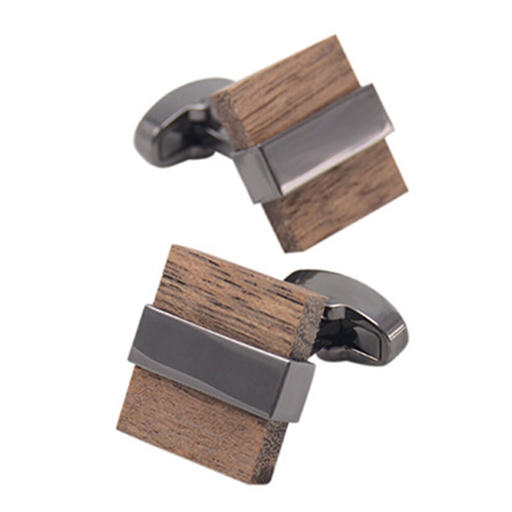 Square wooden Cufflinks for men's French business cuffs Business Shirt Handcrafted Men Cuff Links Daily Wedding