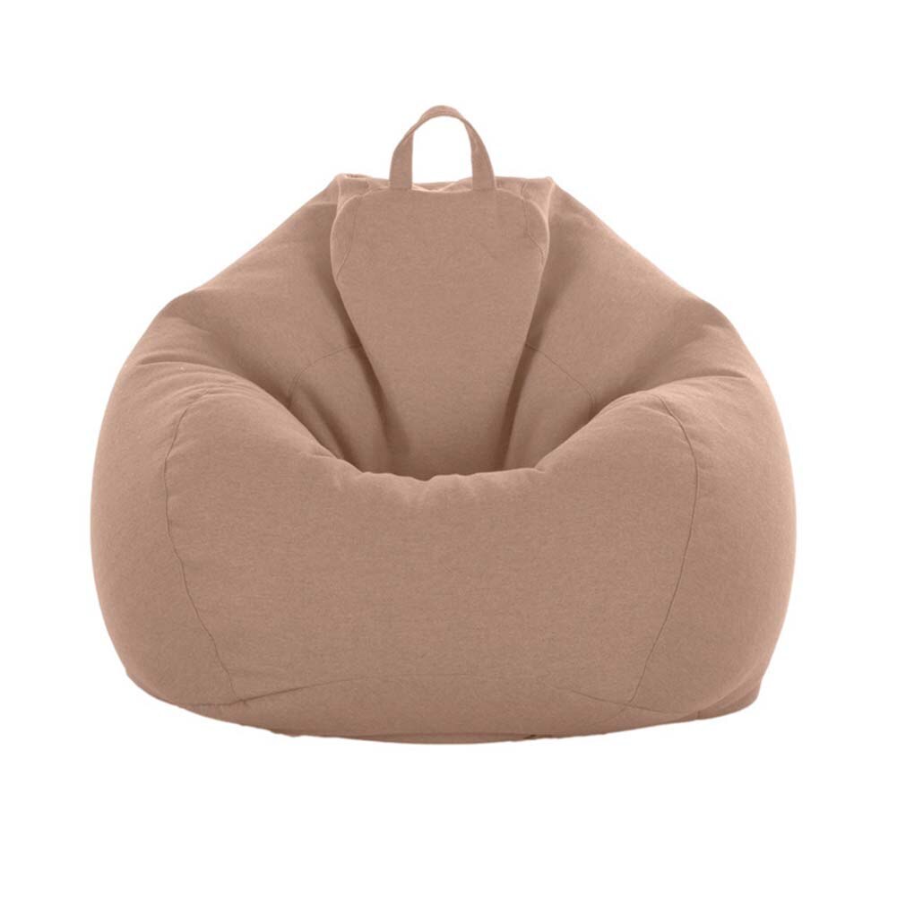 Pouf housse doux intérieur chambre paresseux transat adultes enfants Extra grande salle de jeux lavable pas de remplissage linge de rangement décor à la maison: Brown 70x80cm