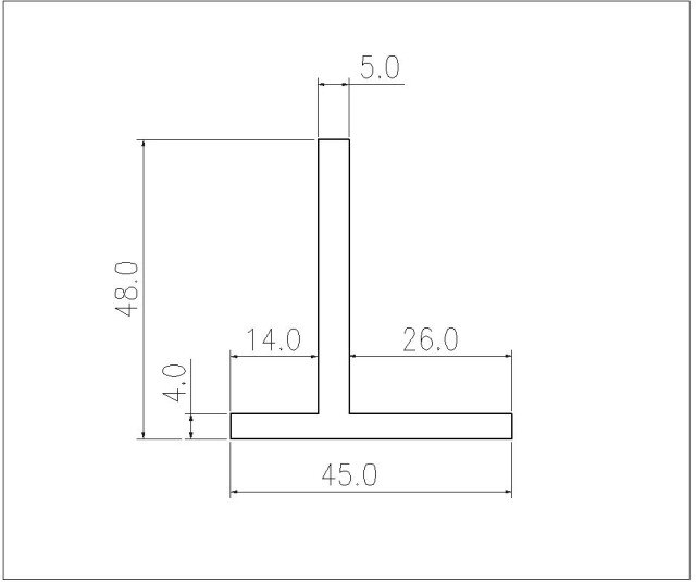 length 500mm One pair Aluminum T type Heat Conduction Angle Aluminum