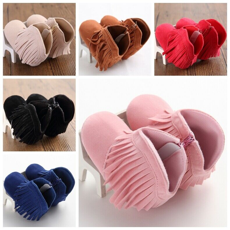 Pasgeboren Baby Baby Meisje Zachte Zool Laarzen Kwasten Mocassins Crib Schoenen Schattige Baby Meisje Schoenen