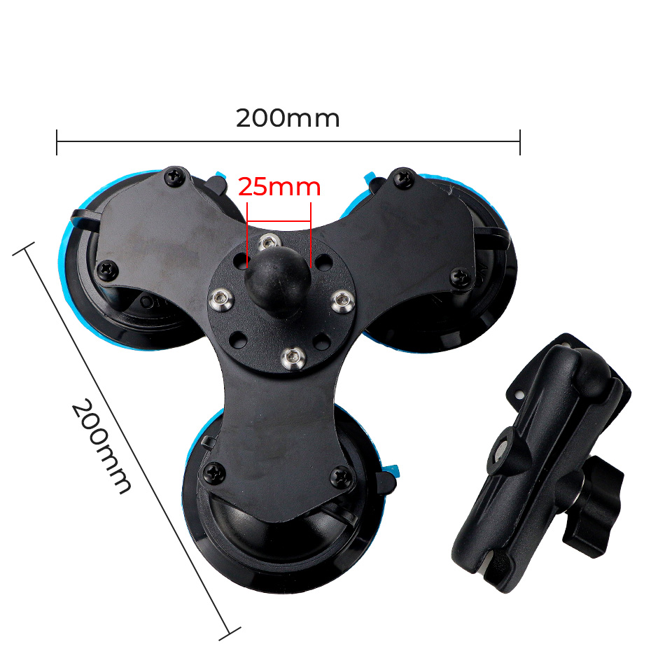 GreenYi Super Heavy-Duty 3 Zuignaphouder Auto Verstelbare Ijzeren Beugel Voor Auto/Desktop Monitor, te installeren tot 5 kg