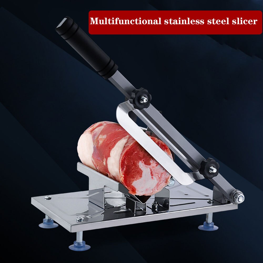 Kitchen Tool Meat Slicing Machine Multifunctional Stainless Steel Cutting Machine Manual Thickness Adjustable Food Slicer Gadget