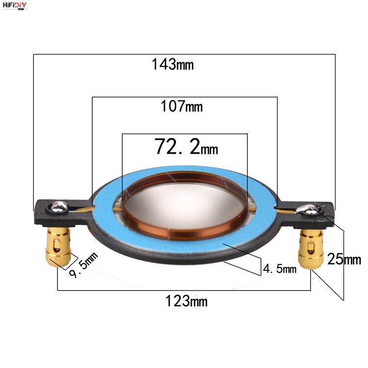 HIFIDIY LIVE 34.5 38 44.5 51.5 72 74 Core Tweeter Voice Coil Membrane Titanium Film Treble Speaker Repair accessories DIY Parts: 1 Piece / 72