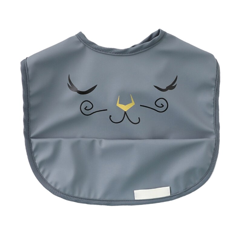 Zuigelingen Pu Leer Waterdicht Feeding Doek Baby Kwijlen Bib Burp Doek Met Pocket Tas Wasbaar Kinderen Tekening Schort