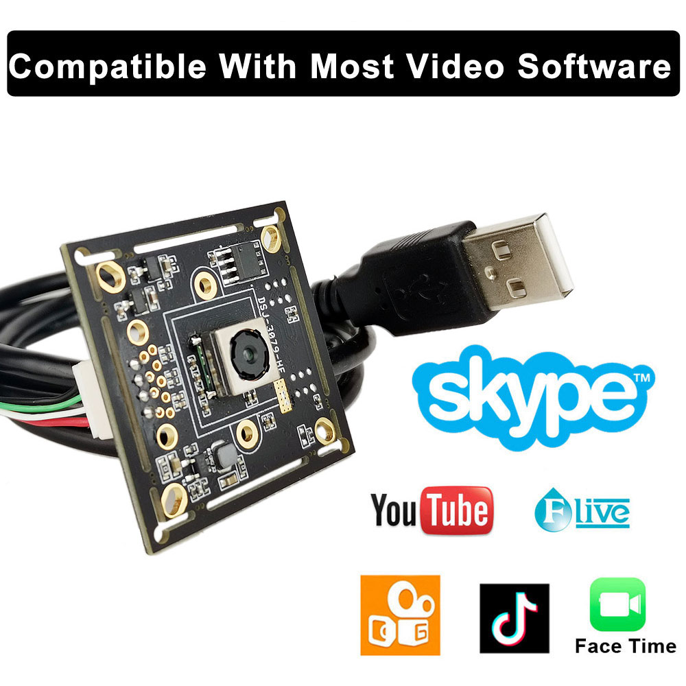 8MP Autofocus USB2.0 Camera with IMX179 Sensor Support UVC OTG Plug and Play 100 Degree No Distortion Lens 4K USB Video WebCam