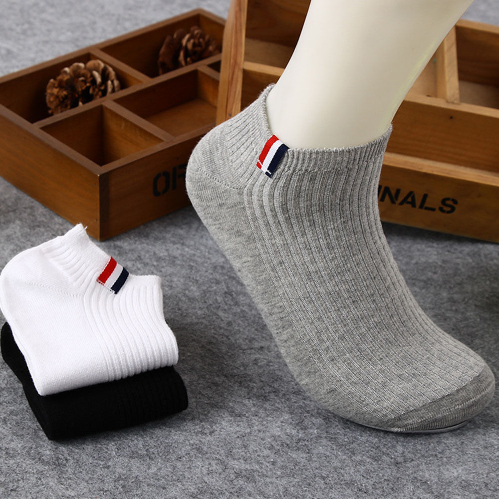 Ademende Sport Korte Sokken Effen Kleur Dikker Mannen Running Voetbal Basketbal Sokken Elastische Sport Socki Mannelijke Katoenen Sokken