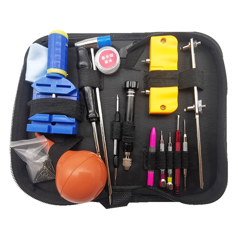 watch repair tool kit dust cover link remover opening strap movement holder hand presser spring bar adjustment hands set