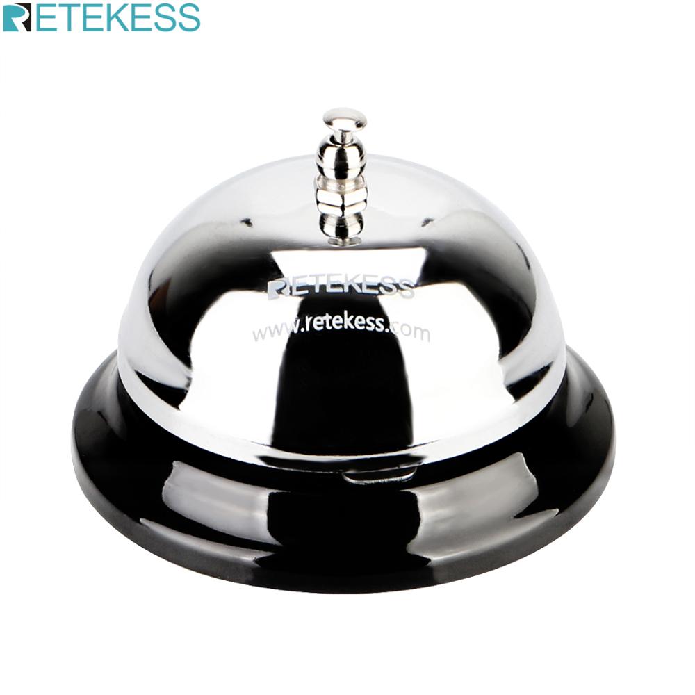RETEKESS TD011 3.22 inch Call Bell Restaurant Service Bell Silver Tinplate Waiter Caller Bell Kitchen Calling System Hand Press