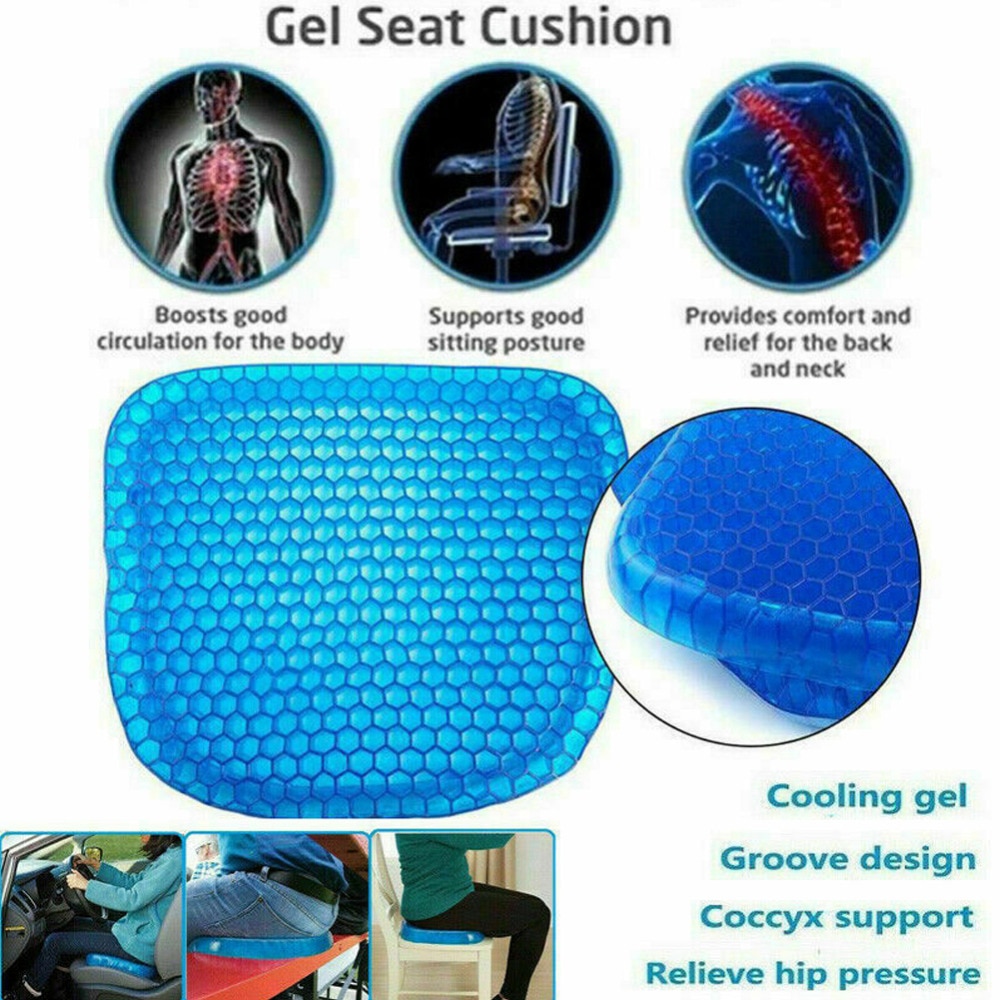 Bilsæde elastisk matte gelpude bikage sofa kontor pude beskyttelse livmoderhals rygsøjle sommer cool åndbar ispude