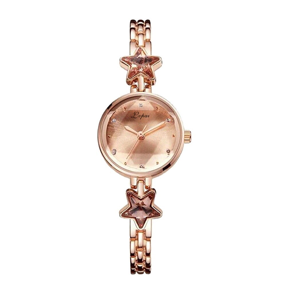 Dameshorloge luxe merk jw roségouden roestvrijstalen armband horloges dames diamant kristal sterrenhemel polshorloge dames: Roségoud
