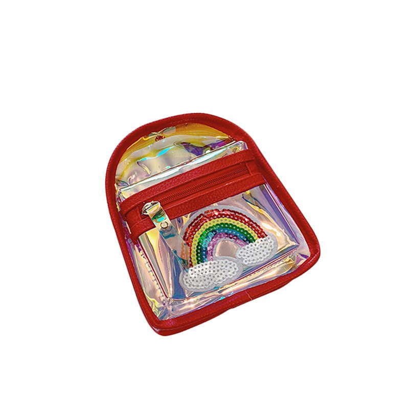 Della Ragazza del bambino Trasparente Crossbody Borsa Da Viaggio Borse A Tracolla Borsa A Tracolla Della Moneta Borse mini Borsa: Rosso