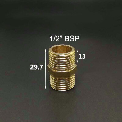 1/8 " 1/4 " 3/8 " 1/2 " 3/4 " 1 " bsp hangevind messing rørfitting ens reducerende sekskantet nippel koblingsstik adapter: No4