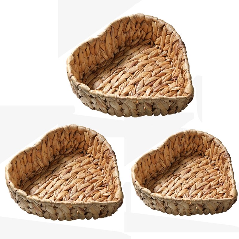 Heart Basket Tray in Heart Shape Braided Seagrass Water Hyacinth