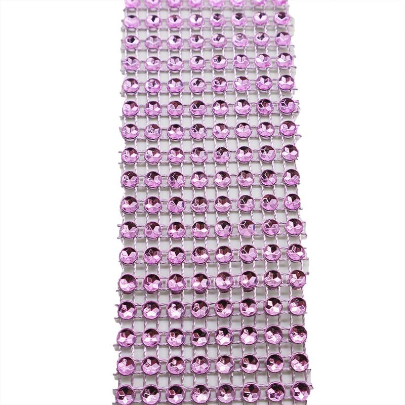 2 mètres 4cm rubans en maille diamantée bling rouleau de maille strass argenté décoration de fête à domicile ruban cristal artisanat fait main: Rose / 2 mètres