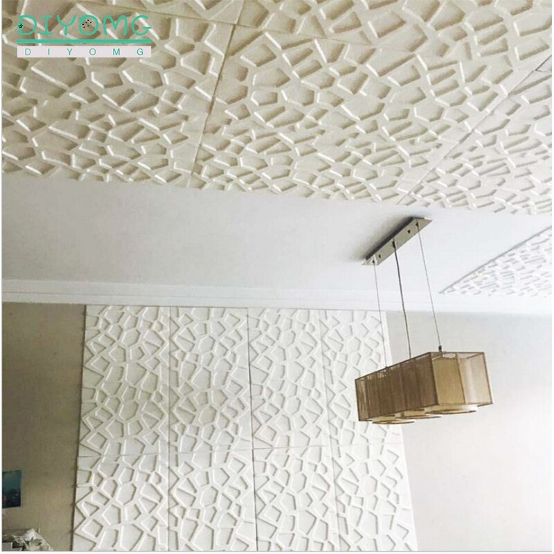 3D Muurstickers Plafond Dak Decoratie Behang Woonkamer Tv Achtergrond Pvc Zelfklevende Contact Papier Muur Decor Panel