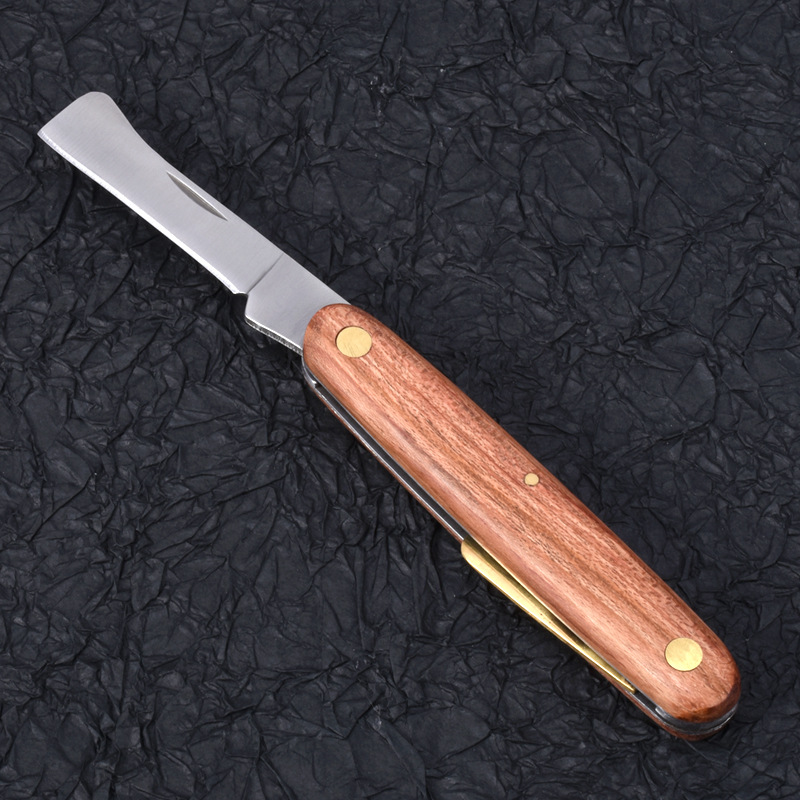 Pfropfen Werkzeuge Faltbare Pfropfen Beschneiden Messer Professionelle Garten Pfropfen Cutter Edelstahl Holzgriff Messer Werkzeug